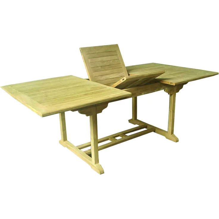 Premium Teak Tisch rechteckig Gartentisch Gartenmöbel Holz ausziehbar 120-180cm