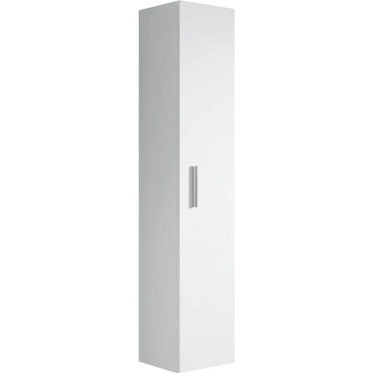 Badplaats Badezimmerschrank Pluto 30 x 30 x 150 cm Weiß Matt - Hoch Badschrank mit 1 Tür