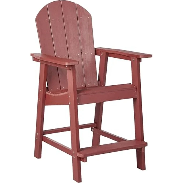 Garten-Barstuhl ADIRONDACK Kunststoff Rot – Bild 1