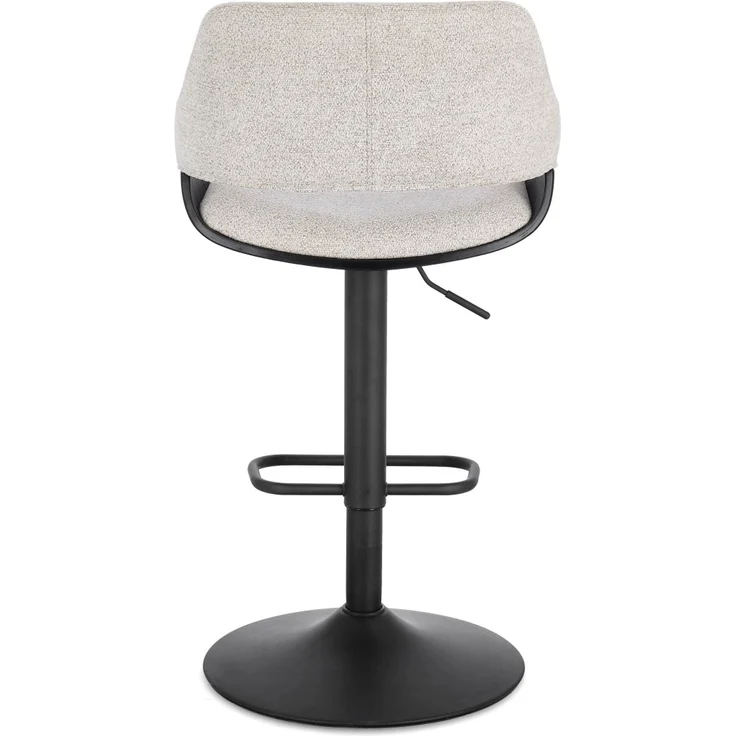 Barhocker Roxanne aus Stoff, modern drehbar und höhenverstellbar, Beige Rainy, mit Fußstütze – Bild 4