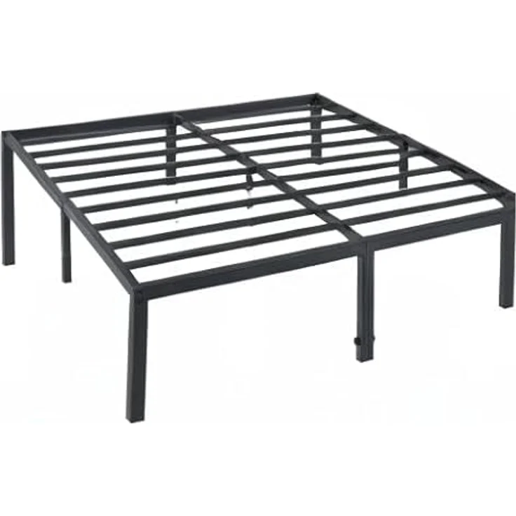 Olee sleep 45cm Stabiler Stahlbett / Stahl-Lattenrost / Anti-Rutsch-Unterstützung / Matratzenunterbau / Metallbett / Bettrahmen / Bett / 140x200 cm / Full / Schwarz / Metall – Bild 8