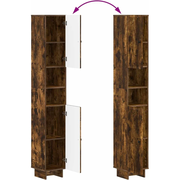 vidaXL 4-teiliges Badezimmer-Schrank-Set EDE Raucheiche Holzwerkstoff 3417905 – Bild 10
