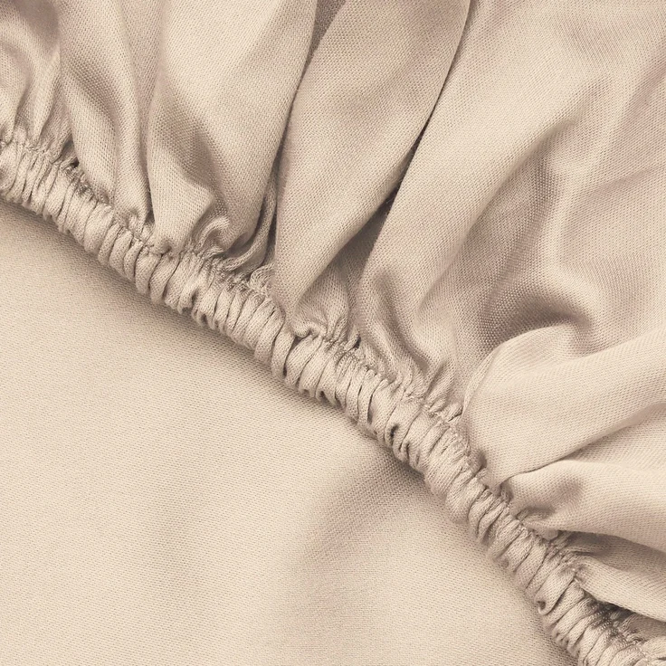 L'essentiel Maison 'De Beige' Satin-Spannbettlaken für Doppelbetten (FR) (IT) (ES) (DE), Beige, 190+30 x 140 cm – Bild 3