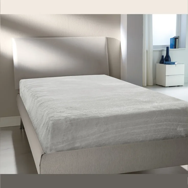 Spannbettlaken ( 180-200 x 200cm ) "Silber" Cashmere Touch - Spannbetttuch extra warm Plüsch - ÖKO TEX - Bettlaken kuschelig