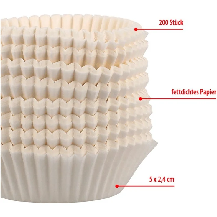 EUROHOME Muffinform Muffinförmchen Papier Einweg 200 Stück Ø5 cm, (1-tlg), Mini Muffins Papierförmchen - Muffinförmchen – Bild 3