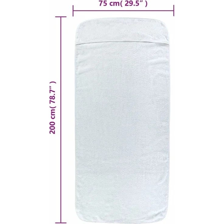vidaXL Strandtücher 2 Stk. Weiß 75x200 cm Stoff 400 GSM 362670 – Bild 8