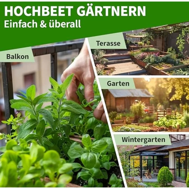TTL GARDEN Balkon Hochbeet XL 120 x 40 x 80 cm aus Holz - Pflanzkasten & Blumenkasten mit Ablageboden & Folie - Tannenholz wetterfest - Pflanzbeet Kräuterbeet Blumenbeet für Garten Balkon Terrasse Braun – Bild 6