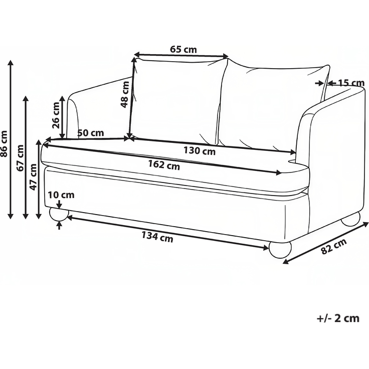Sofa 2-Sitzer RATTVIK Chenillegewebe Braun – Bild 2