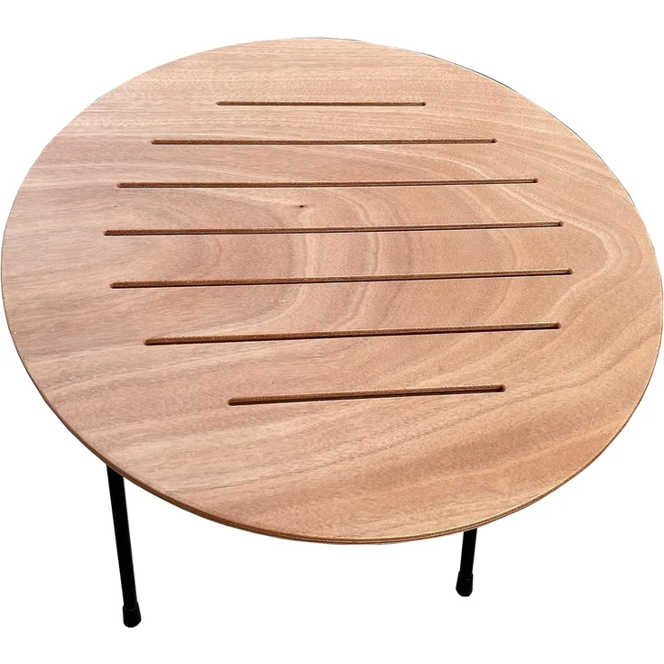 CASTELMERLINO Tisch Silvia Klapptisch, Metall, Okume Naturale, Rotondo – Bild 4