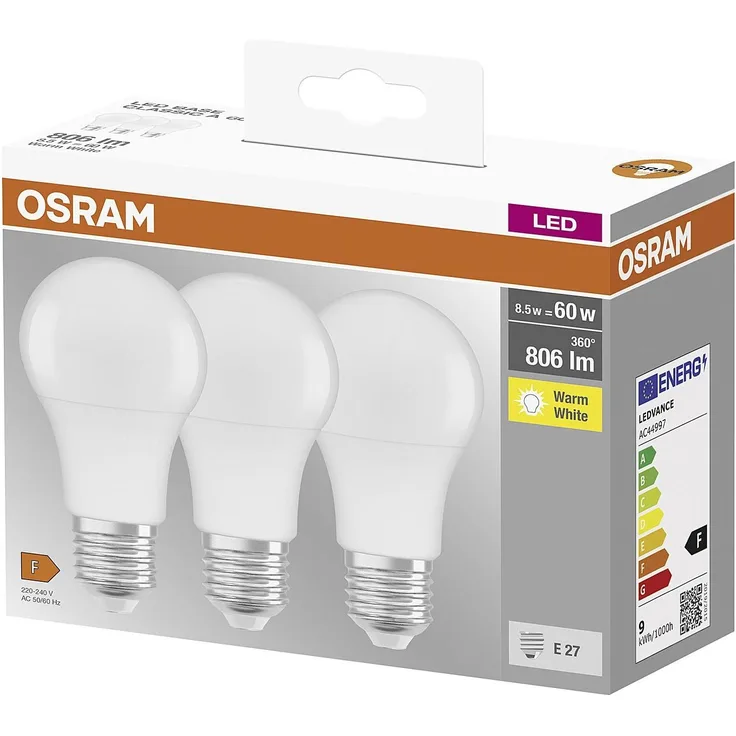 OSRAM LED-Sockel Classic A 60 8W 827 matt E27