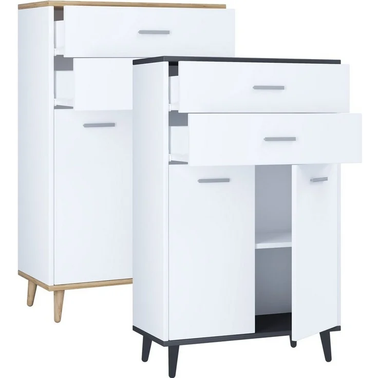 VCM Kommode & Sideboard Lindas 918177 Weiß / Honig-Eiche H. 97 x B. 60 x T. 28 cm – Bild 5