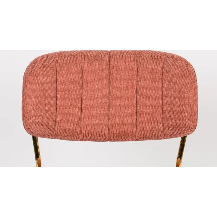 Esszimmerstuhl Jolien im 2er-Set, Rosa mit goldenem Metallgestell und Stoffbezug, Sitzhöhe 48 cm, belastbar bis 150 kg – Bild 5