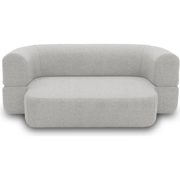 DOMO. collection Sofa 700 019, 2-Sitzer Schlafsofa, Ovale Form, Schlaffunktion, Inklusive Nierenkissen, Federkern Polsterung, 2er Couch, 208 x 115 x 78 (BxTxH), grau – Bild 1