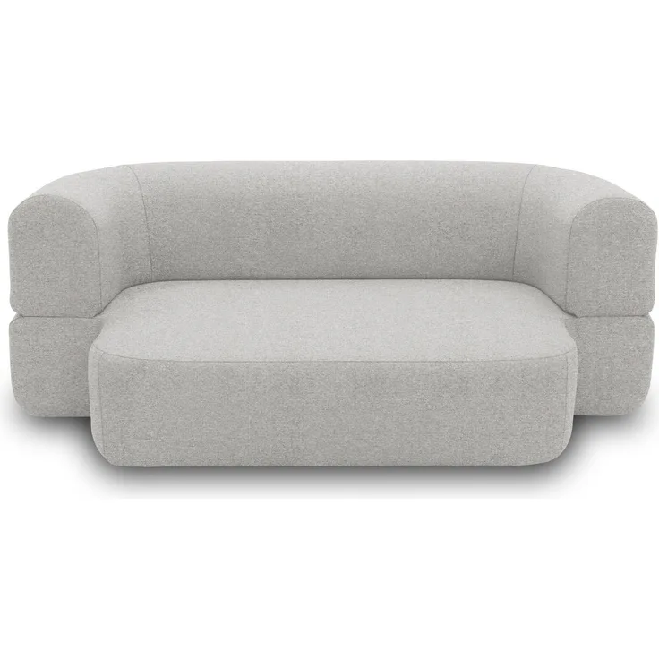 DOMO. collection Sofa 700 019, 2-Sitzer Schlafsofa, Ovale Form, Schlaffunktion, Inklusive Nierenkissen, Federkern Polsterung, 2er Couch, 208 x 115 x 78 (BxTxH), grau