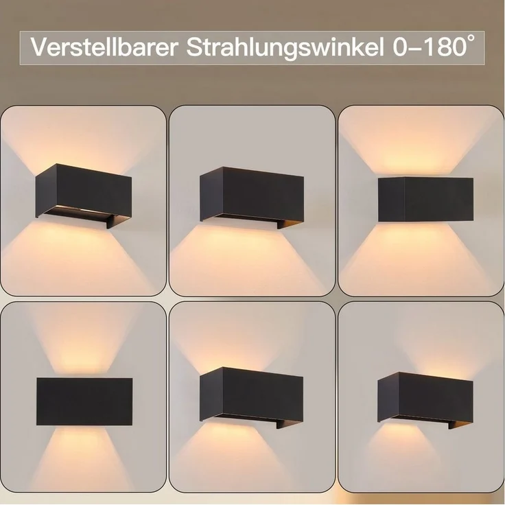 Nettlife LED Wandleuchte Schwarz Up und Down Außenlampe Garten Aussen Lampe, Aussen, LED wechselbar, Warmweiß, für Wohnzimmer Schlafzimmer Garten Terrasse Flur – Bild 3