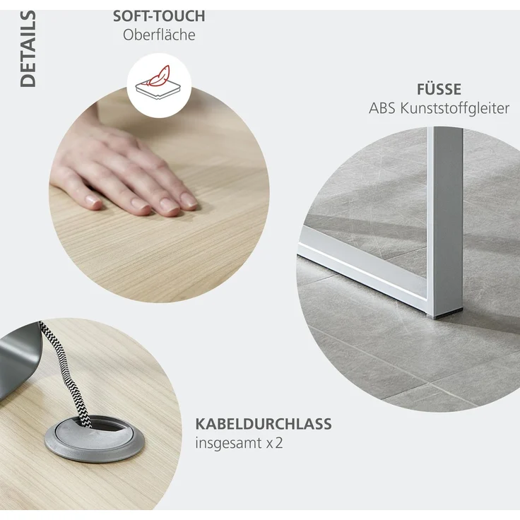 Komplettbüro SANTORIN II Riva Eiche & Glas Cashmere 9-teilig – Bild 4