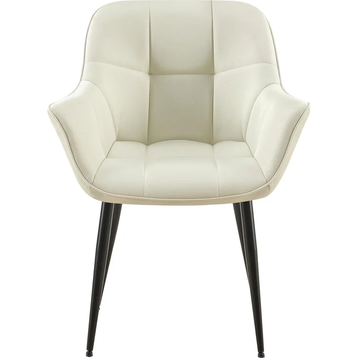 Esszimmerstuhl GUNIM - Stoff Creme 65x58x85 cm | Essstühle Esszimmerstühle Küchenstühle Wohnzimmerstühle – Bild 2