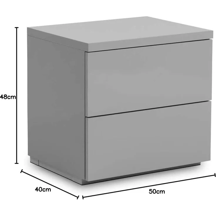 Julian Bowen Monaco Nachttisch mit 2 Schubladen, grau – Bild 3