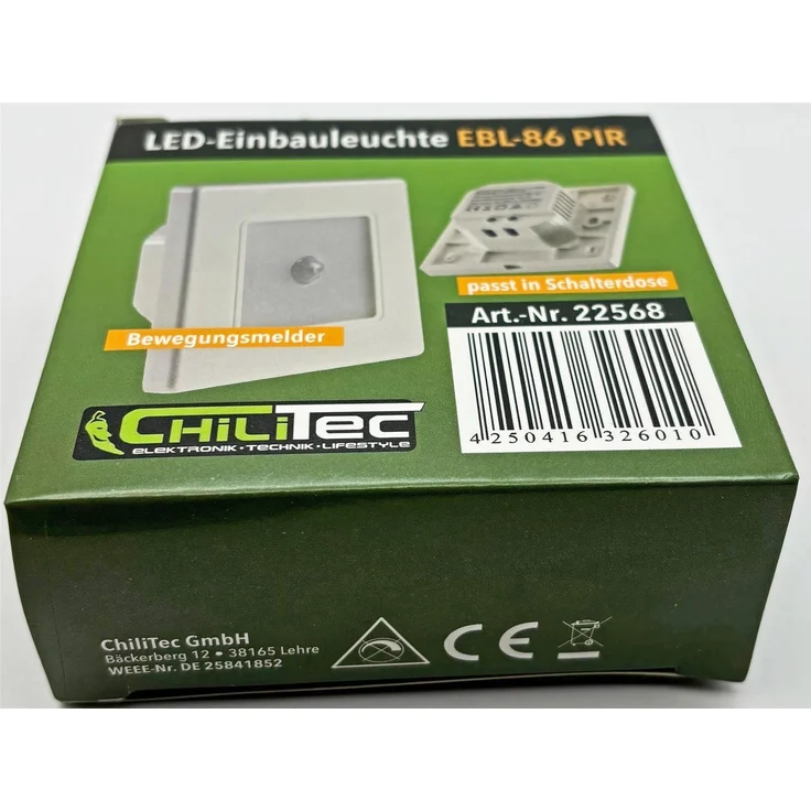 LED Wand-Einbauleuchte "EBL 86 PIR"1,8W, 3000k, warmweiß, Rahmen cremeweiß – Bild 9