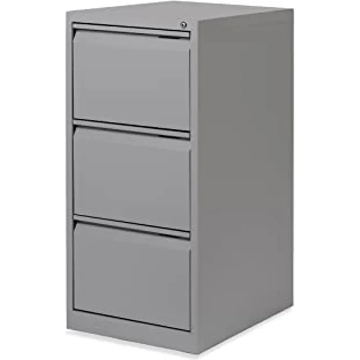 Rocada | Metall-Ordner für Hängemappen | Aktenschrank für Büromöbel | 3 Schubladen | abschließbare Schränke | 47 x 62 x 102 cm - Grau