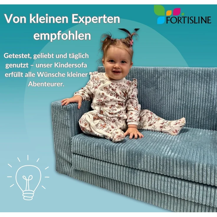FORTISLINE Kindersofa aus Schaumstoff mit abnehmbarem Bezug Kinderzimmer – Bild 7
