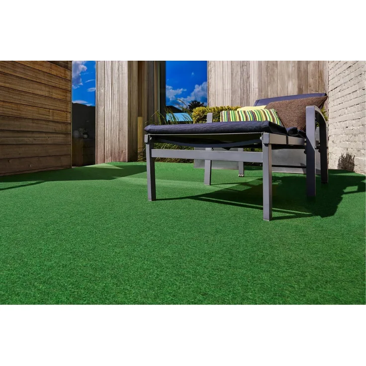 andiamo Kunstrasen Outdoor wasserdurchlässig, Rasenteppich wetterfest, Drainage-Noppen, UV-beständig, für Balkon und Garten, Farbe:Grün, Größe:200x300 cm