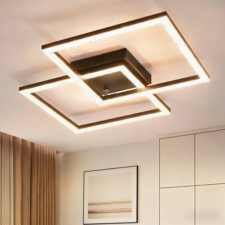 Nettlife LED Deckenleuchte Wohnzimmer Schwarz Deckenlampe LED 18/24W, LED fest integriert, Warmweiß, Flur Küche – Bild 5
