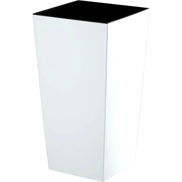 KADAX Blumentopf Blumentopf mit Einsatz 68 cm Garten Blumenständer hoch weiß glänzend – Bild 1