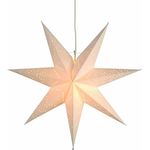 EGLO Weihnachtsstern für innen, Dekostern beleuchtet aus Papier zum Aufhängen, Fenster-Leuchtstern in Weiß, 3D Adventsstern mit Kabel, E14
