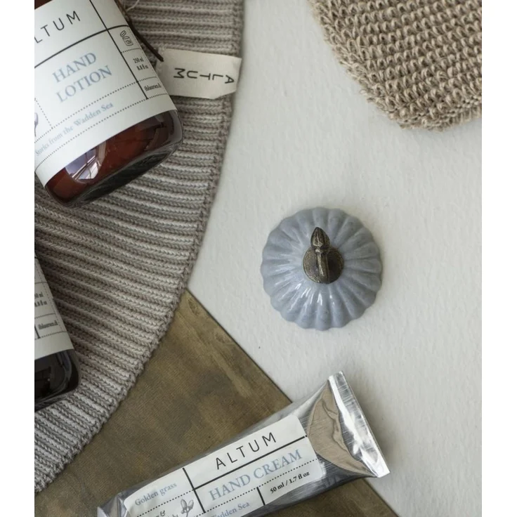 Wandhaken Kleiderhaken Handtuchhaken Keramik Grau Messing Ib Laursen 0514-18 – Bild 2