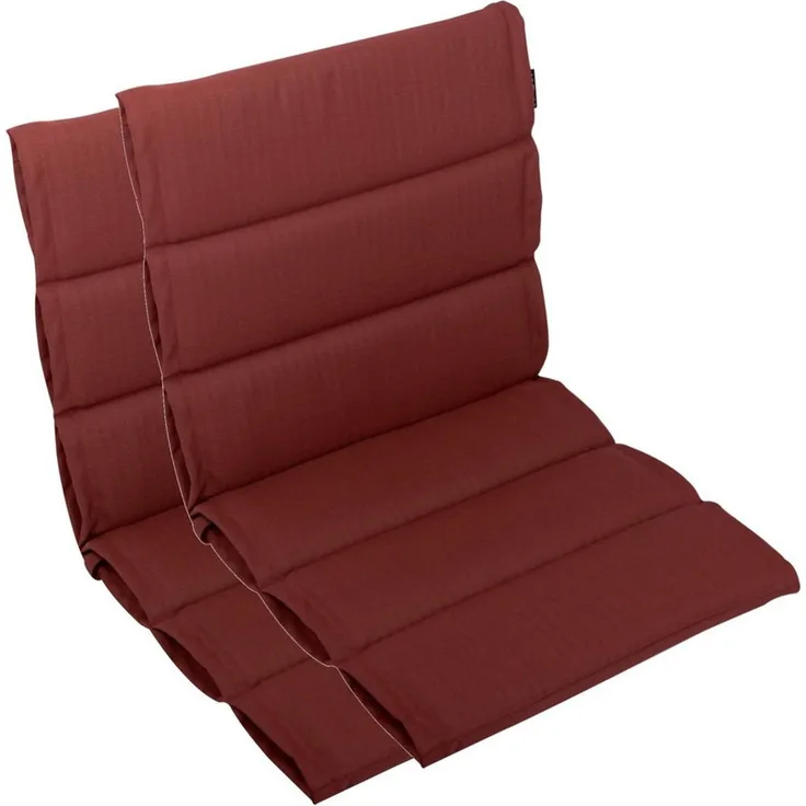 LILENO HOME Polsterauflage Niedriglehner, bequeme Sitzauflage für Gartenmöbel, Stuhlkissen, (2 St, 2er Set), 2er Set Gartenstuhl Auflagen in Rot, wasserabweisende Sitzpolster
