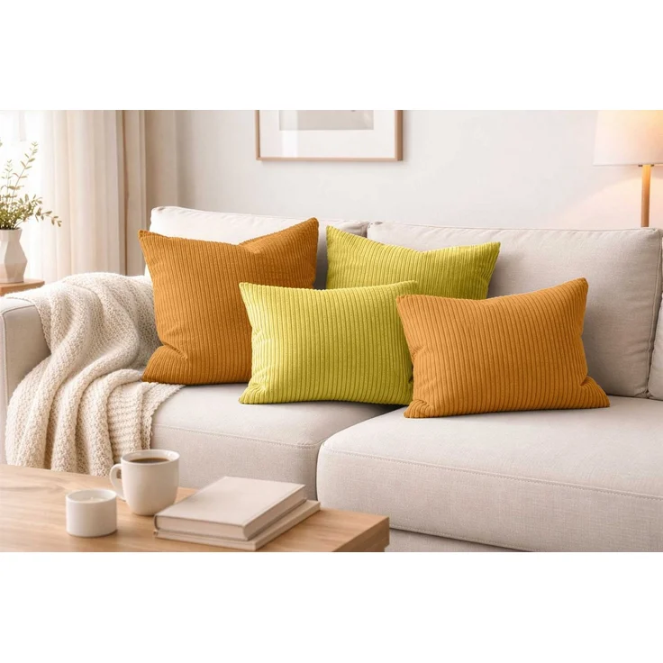 Amilian Dekokissen - Kissen Set 4er - Sofakissen mit Füllung 2x 50x50 + 2x 35x45cm, (4 Stück) Kuschelkissen - Zierkissen mit Kissenfüllung - Couchkissen – Bild 1