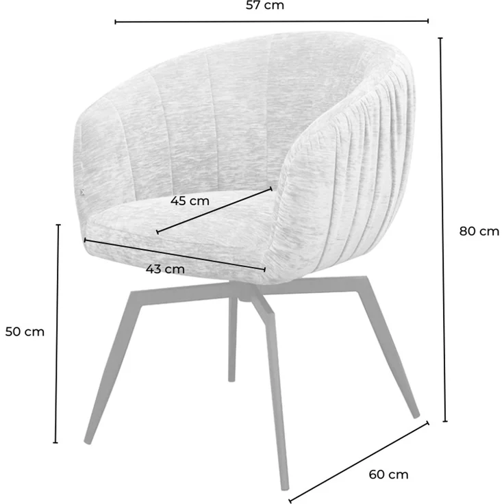 KAWOLA Esszimmerstuhl LIMA Drehstuhl Stoff schwarz 80 x 60 x 57 cm – Bild 10