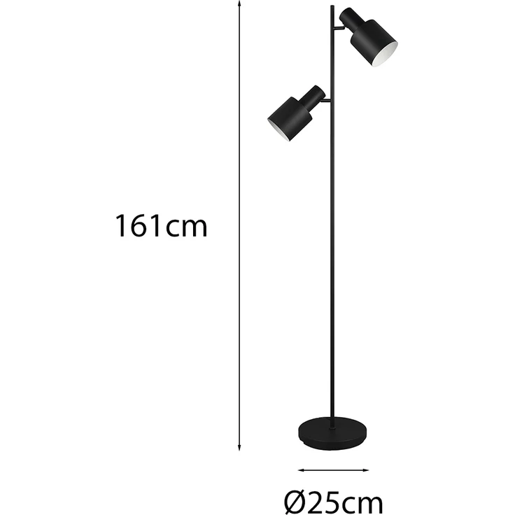 Trio Leuchten Stehleuchte Agudo 419400232, Metall Schwarz matt/Beige/Coffee, exkl. 3x E27 – Bild 4