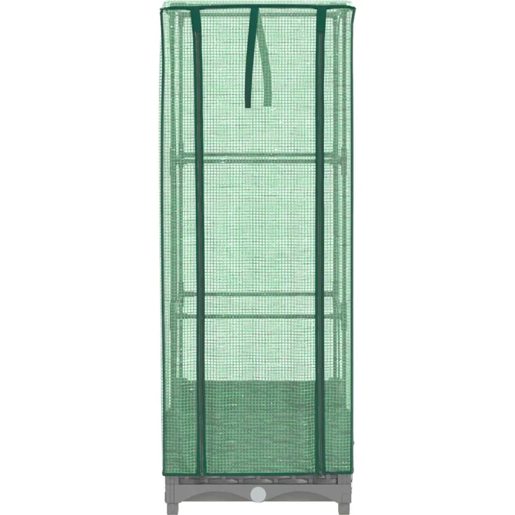 vidaXL Hochbeet mit Gewächshaus-Aufsatz Rattan-Optik 40x40x123 cm 4015851 – Bild 4