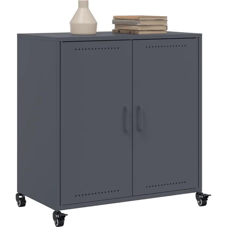 vidaXL Sideboard Anthrazit 68x39x72 cm Stahl 846658 – Bild 3