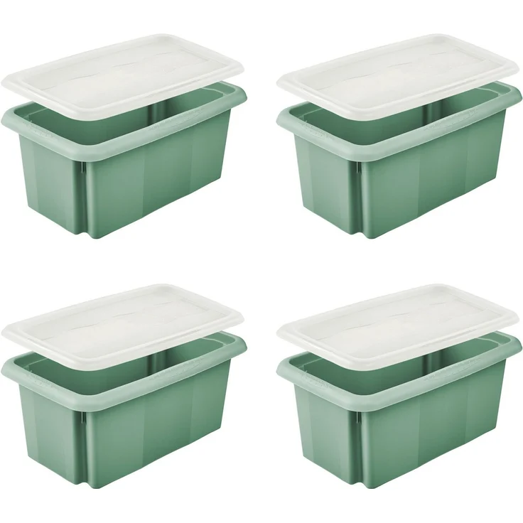 keeeper Aufbewahrungsbox Emil, 4er Set, 7 L, 35 x 20,5 x 15 cm (Set, 4 St), ineinander und aufeinander stapelbar – Bild 5