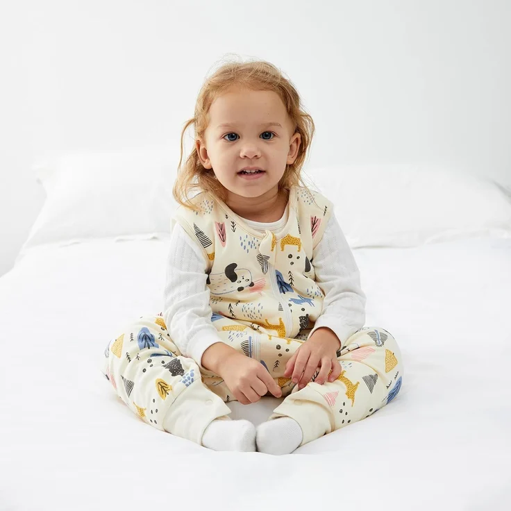 Duomiaomiao Schlafsack mit Beinen Baby Unisex Winter Schlafsack,mit füßen,entspricht TOG 2.5,100% Baumwolle, Ganzjahres Schlafsack Baby – Bild 2