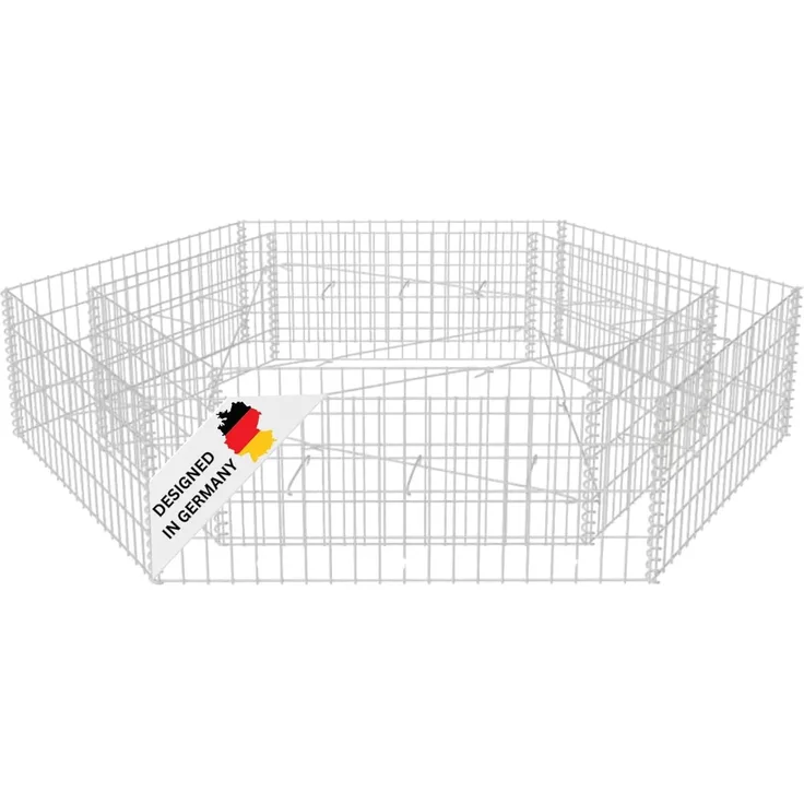 Hochbeet Gabione 6-eckig LISSA aus Stahl 173×200×40cm Steinkorb Gabionengitter Ziergabione Steingabione Drahtkorb befüllbar