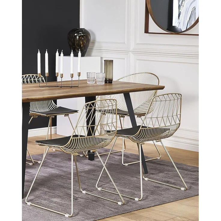 Metallstuhl gold 2er Set HARLAN – Bild 2