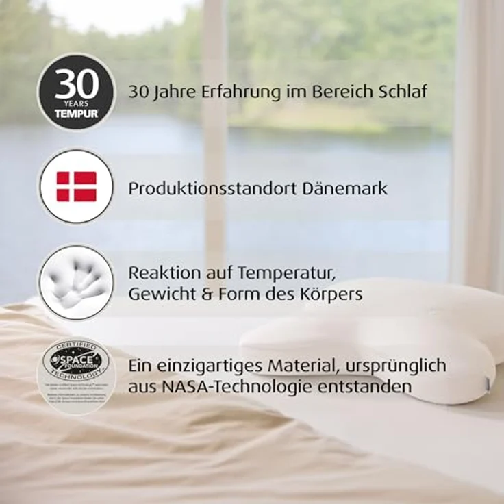 TEMPUR Ombracio Schlafkissen, ergonomisches Bauchschläferkissen in Schmetterlingsform, Liegefühl mittelfest, 60 x 50 x 10 cm – Bild 6