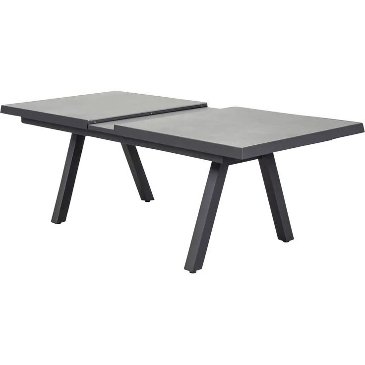 SONDRINO Ausziehtisch 100x200, Tischplatte: Keramik, Beton-Optik schräge Kante,Alu-Gestell anthrazit – Bild 3