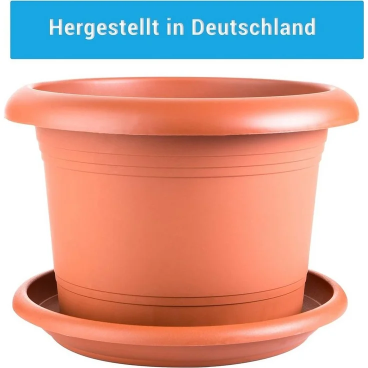 2friends Pflanzkübel 2er Set Blumentöpfe Pflanztöpfe mit Untersetzer, 30 cm Durchmesser Pflanzentopf mit Löcher, terracotta – Bild 3
