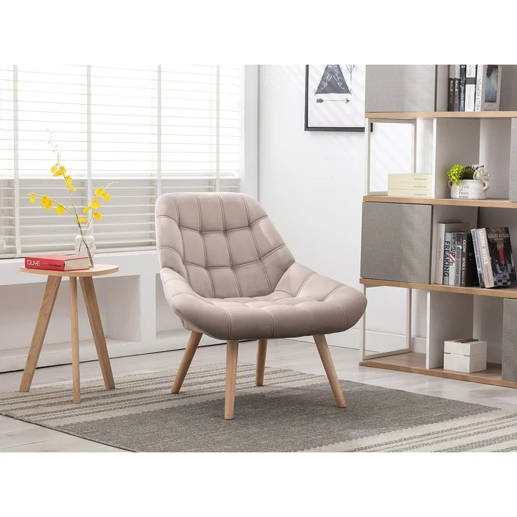 Vente-unique - LUOSTO - Sessel mit gerader Rückenlehne - Holz, Platte - Holz - Beige - 87 x 79 x 83 cm – Bild 2