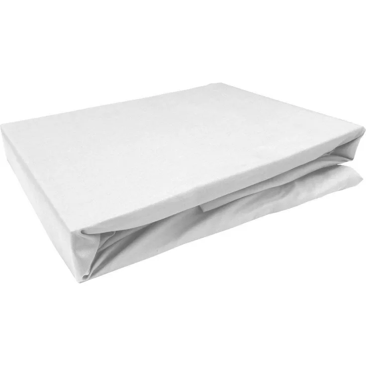 Bettwaesche-mit-Stil Mako-Satin Spannbettlaken weiß 90x200cm Höhe 21-30cm
