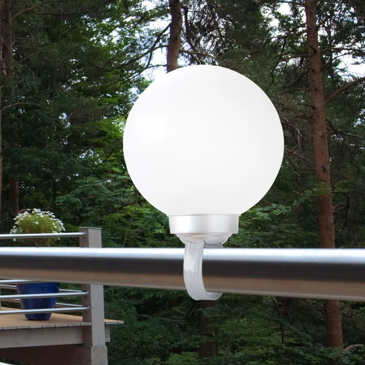 2er Set LED Solarleuchten, Kugel weiß, Erdspieß, D 10/15 cm – Bild 10