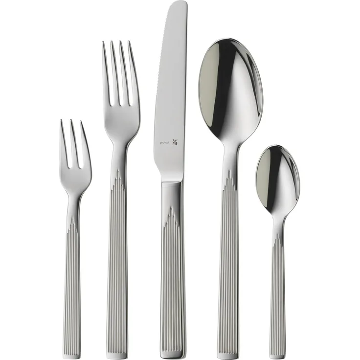 WMF Besteck-Set Art Deco (30-tlg), 6 Personen, Cromargan® Edelstahl Rostfrei, ergonomisch, Cromargan protect