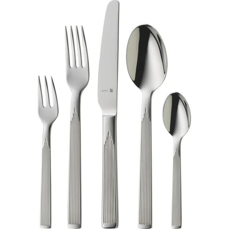 WMF Besteck-Set Art Deco (30-tlg), 6 Personen, Cromargan® Edelstahl Rostfrei, ergonomisch, Cromargan protect – Bild 1
