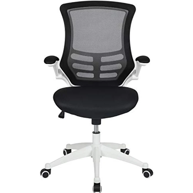 Flash Furniture Bürostuhl, Schaumstoff, Schwarzer Netzstoff, weißer Rahmen, 64. 77x62. 23x104. 78 cm – Bild 11