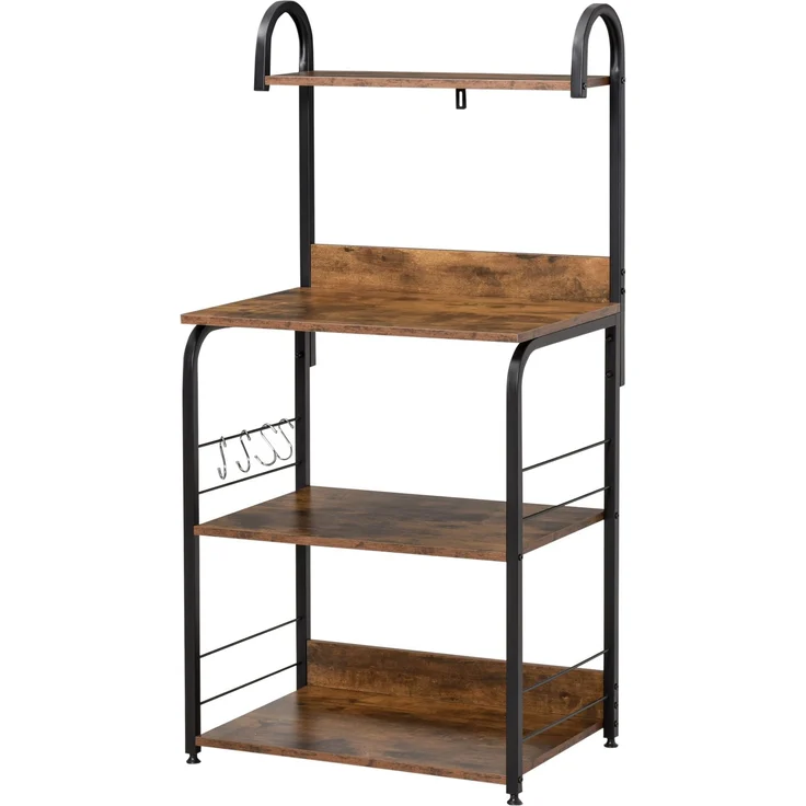 Mikrowellenschrank, 60.0×40.0×125.0cm, Braun rustikal, MELAYR – Bild 2